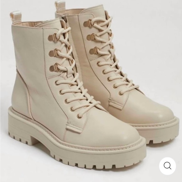 Sam Edelman Shoes - Sam Edelman Womens Lue Ivory Combat & Lace-up Boots 11 Medium